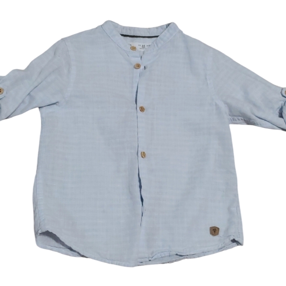 Zara baby blue button down shirt